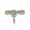 Image 2 : 6.26 ctw Canary Citrine & Diamond Ring 18K White Gold - REF-187Y5X