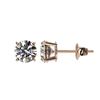 Image 2 : 1.02 ctw Certified Quality Diamond Stud Earrings 10k Rose Gold - REF-72X3A