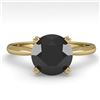 Image 1 : 2.0 ctw Black Diamond Engagment Designer Ring 14k Yellow Gold - REF-51N5F