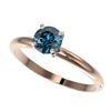 Image 1 : 0.77 ctw Certified Intense Blue Diamond Engagment Ring 10k Rose Gold - REF-67W5H