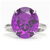 Image 1 : 9 ctw Amethyst Designer Solitaire Engagment Ring 18k White Gold - REF-39W5H