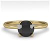 Image 1 : 1.0 ctw Black Diamond Engagment Designer Ring 14k Yellow Gold - REF-26X4A