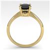 Image 3 : 1.0 ctw Black Diamond Engagment Designer Ring 14k Yellow Gold - REF-26X4A