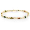 Image 1 : 3.0 ctw Multi-color Sapphire Bracelet 10k Yellow Gold - REF-23F2M