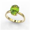 Image 2 : 2.75 ctw Peridot Designer Solitaire Ring 18k Yellow Gold - REF-27K3Y