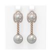 Image 1 : 0.63 ctw Diamond & Pearl Earrings 18K Rose Gold - REF-119H8R