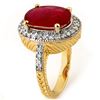 Image 2 : 8.0 ctw Ruby & Diamond Ring 14k Yellow Gold - REF-92G4W