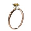 Image 3 : 0.75 ctw Certified Intense Yellow Diamond Engagment Ring 10k Rose Gold - REF-67M5G