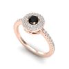 Image 2 : 0.80 ctw Micro VS/SI Diamond Designer Ring Halo 14k Rose Gold - REF-45M3G