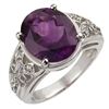 Image 1 : 4.65 ctw Amethyst & Diamond Ring 10k White Gold - REF-29Y2X