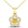 Image 1 : 0.33 ctw Citrine & Micro VS/SI Diamond Necklace MOON 10k Yellow Gold - REF-13M2G