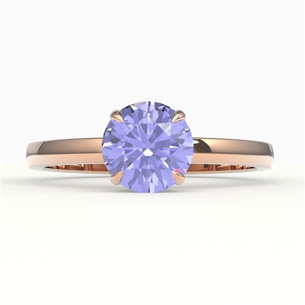 2 ctw Tanzanite Designer Engagment Ring 14k Rose Gold - REF-39H5R