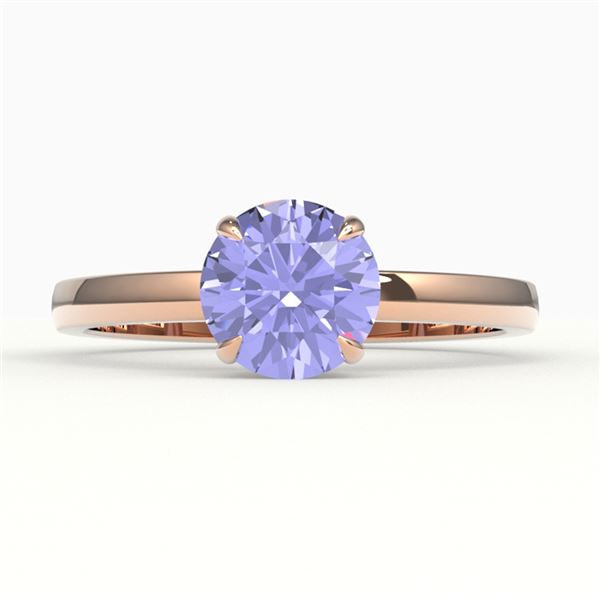 2 ctw Tanzanite Designer Engagment Ring 14k Rose Gold - REF-39H5R