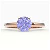 Image 1 : 2 ctw Tanzanite Designer Engagment Ring 14k Rose Gold - REF-39H5R