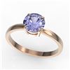 Image 2 : 2 ctw Tanzanite Designer Engagment Ring 14k Rose Gold - REF-39H5R