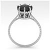 Image 3 : 2.0 ctw Black Diamond Designer Engagment Ring 18k White Gold - REF-73H5R