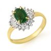 Image 1 : 1.25 ctw Emerald & Diamond Ring 10k Yellow Gold - REF-33H4R
