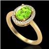 Image 2 : 1.75 ctw Peridot & Micro VS/SI Diamond Ring Halo 18k Yellow Gold - REF-39M8G