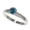 Image 1 : 0.54 ctw Certified Intense Blue Diamond Engagment Ring 10k White Gold - REF-41Y2X