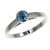 Image 2 : 0.54 ctw Certified Intense Blue Diamond Engagment Ring 10k White Gold - REF-41Y2X