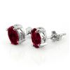 Image 1 : 1.50 ctw Ruby Earrings 18k White Gold - REF-11R5K