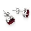 Image 2 : 1.50 ctw Ruby Earrings 18k White Gold - REF-11R5K