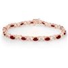 Image 1 : 8.55 ctw Ruby & Diamond Bracelet 10k Rose Gold - REF-100K2Y