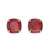 Image 1 : 4 ctw Cushion Cut Ruby Designer Stud Earrings 18k Yellow Gold - REF-40H9R