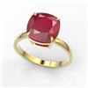 Image 2 : 6 ctw Ruby Designer Solitaire Engagment RNG 18k Yellow Gold - REF-49F3M