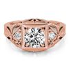 Image 1 : 0.6 ctw Certified VS/SI Diamond Antique Ring 18k Rose Gold - REF-99M2G