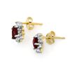 Image 2 : 0.61 ctw Ruby & Diamond Earrings 10k Yellow Gold - REF-14H2R