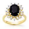 Image 1 : 3.67 ctw Blue Sapphire & Diamond Ring 10k Yellow Gold - REF-42F3M