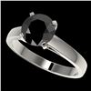 Image 1 : 2.15 ctw Fancy Black Diamond Solitaire Engagment Ring 10k White Gold - REF-43F2M