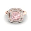 Image 1 : 1.92 ctw Morganite & Micro VS/SI Diamond Pave Ring 14k Rose Gold - REF-51N8F