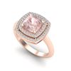 Image 2 : 1.92 ctw Morganite & Micro VS/SI Diamond Pave Ring 14k Rose Gold - REF-51N8F