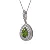 Image 1 : 4.97 ctw Tourmaline & Diamond Victorian Necklace 14K White Gold - REF-164W2H