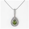 Image 2 : 4.97 ctw Tourmaline & Diamond Victorian Necklace 14K White Gold - REF-164W2H