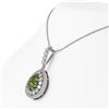 Image 3 : 4.97 ctw Tourmaline & Diamond Victorian Necklace 14K White Gold - REF-164W2H