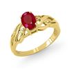 Image 1 : 1.02 ctw Ruby & Diamond Ring 10k Yellow Gold - REF-15G2W