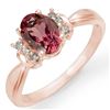 Image 1 : 1.06 ctw Pink Tourmaline & Diamond Ring 14k Rose Gold - REF-20M5G