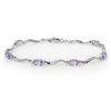 Image 1 : 4.02 ctw Tanzanite & Diamond Bracelet 10k White Gold - REF-34F8M