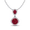 Image 1 : 3.50 ctw Ruby & Micro Pave VS/SI Diamond Necklace 10k White Gold - REF-55A2N