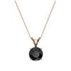 Image 3 : 1 ctw Fancy Black Diamond Solitaire Necklace 10k Rose Gold - REF-21Y5X