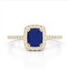 Image 1 : 1.25 ctw Sapphire & Micro Pave VS/SI Diamond Ring 10k Yellow Gold - REF-30H8R