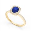 Image 2 : 1.25 ctw Sapphire & Micro Pave VS/SI Diamond Ring 10k Yellow Gold - REF-30H8R