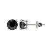 Image 2 : 1.11 ctw Fancy Black Diamond Solitaire Stud Earrings 10k White Gold - REF-22A2N