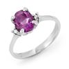 Image 1 : 1.53 ctw Amethyst & Diamond Ring 10k White Gold - REF-16M5G