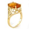 Image 2 : 6.50 ctw Citrine Ring 10k Yellow Gold - REF-16K2Y
