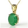 Image 1 : 3.50 ctw Emerald Designer Solitaire Necklace 18k Yellow Gold - REF-25F9M