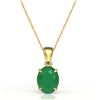 Image 2 : 3.50 ctw Emerald Designer Solitaire Necklace 18k Yellow Gold - REF-25F9M